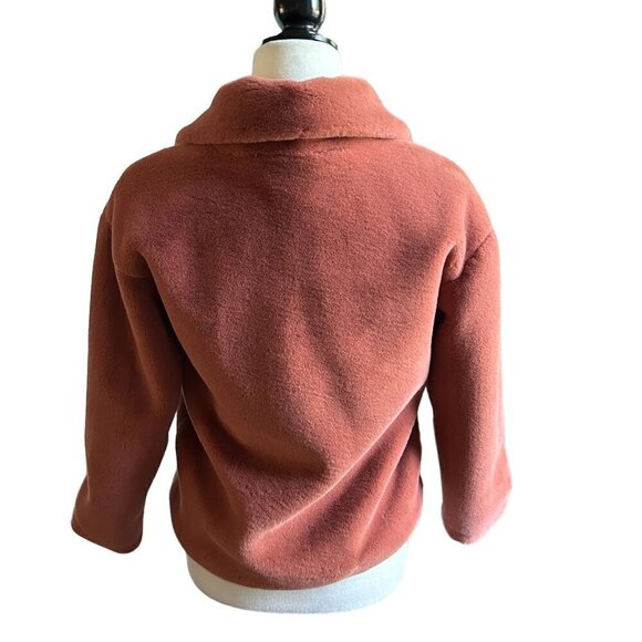 FOREVER 21 GIRLS Cinammon Coloured Faux Fur Cropped Zippered Fall Jacket US S - Picture 3 of 7